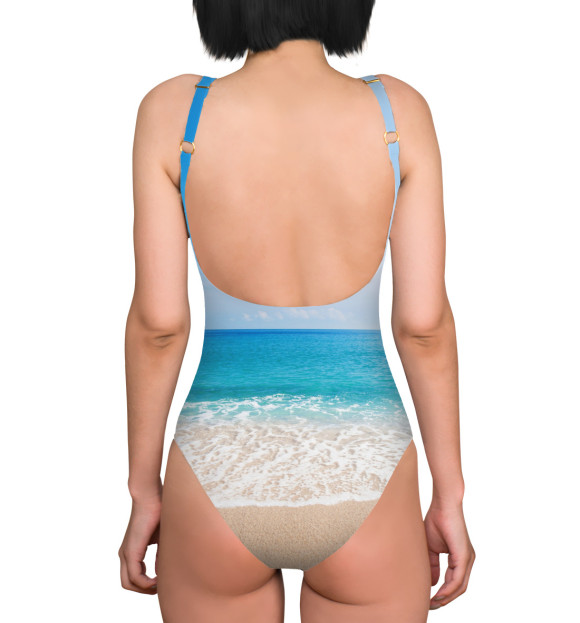 Купальник-боди с изображением Фантастический пляж цвета 