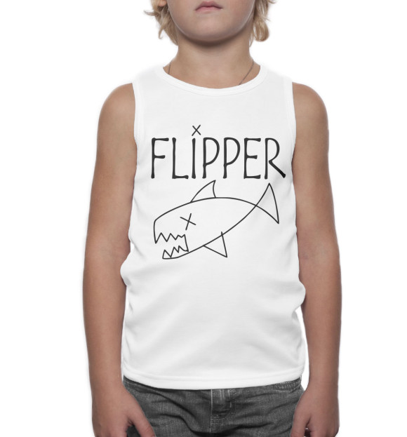 Майка для мальчика с изображением Flipper цвета Белый