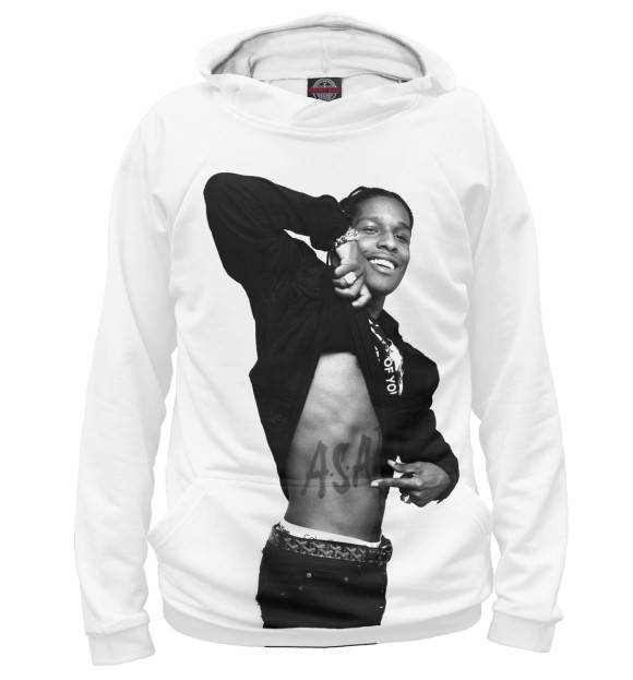 Мужское худи с изображением A$AP Rocky цвета Белый
