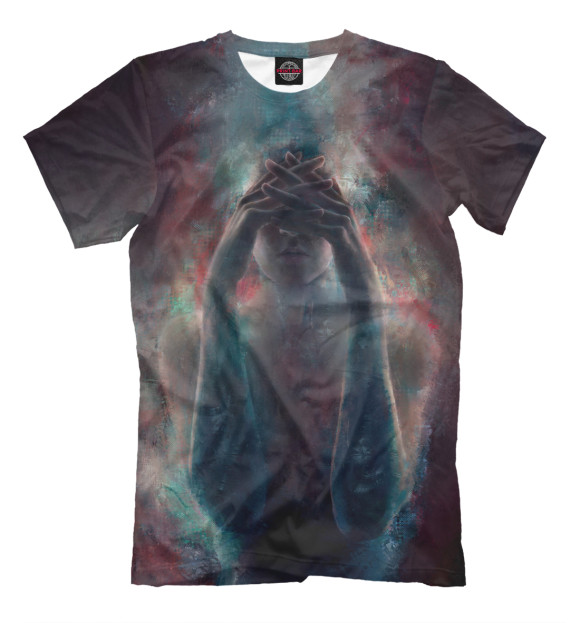 Мужская футболка с изображением Psychedelic Painting цвета Серый