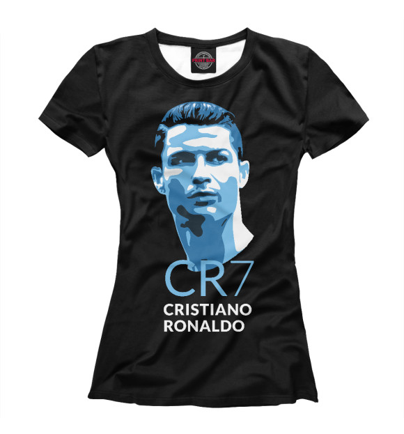 Футболка для девочек с изображением Cristiano Ronaldo цвета Белый