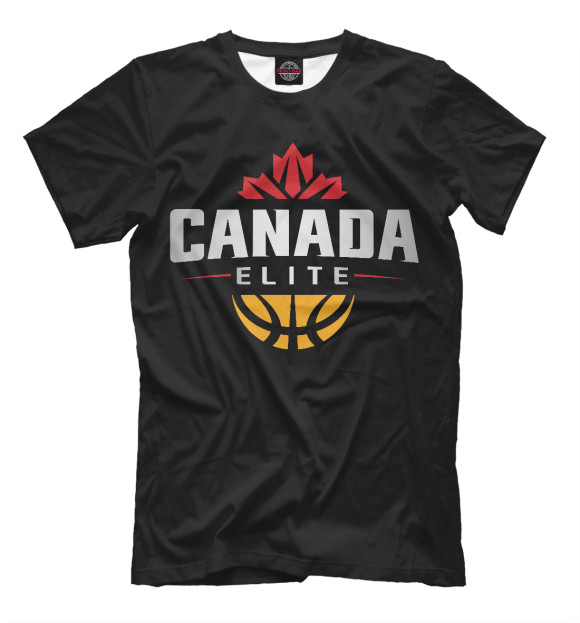Мужская футболка с изображением Canada elite цвета Черный