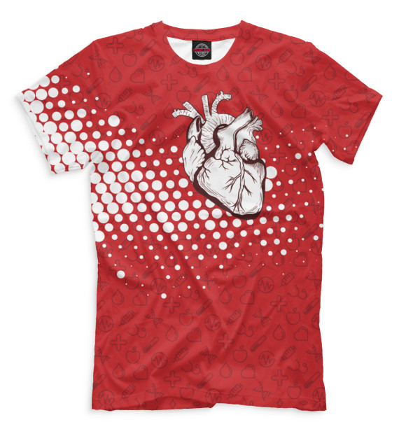 Мужская футболка с изображением Сердце цвета Светло-коричневый