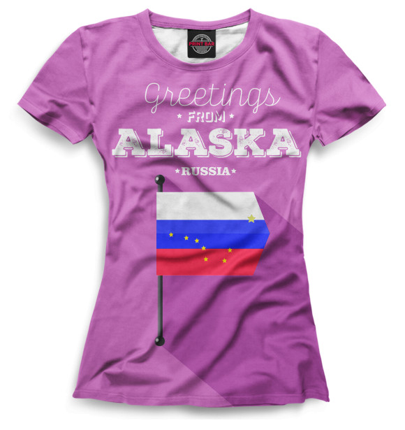 Женская футболка с изображением Аляска цвета Белый