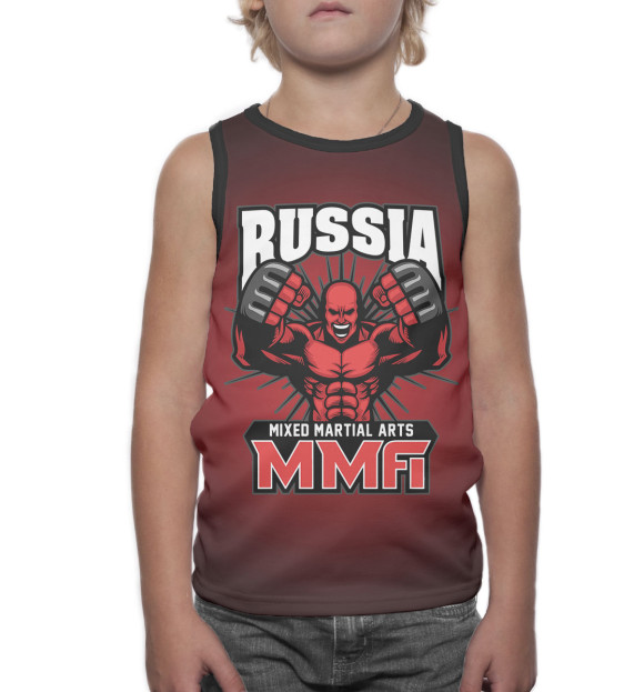 Майка для мальчика с изображением MMA Russia цвета Белый