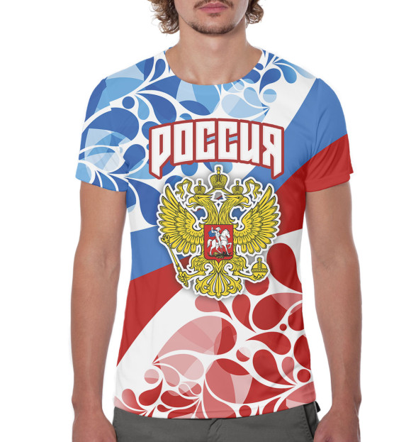 Мужская футболка с изображением Сборная России цвета Белый