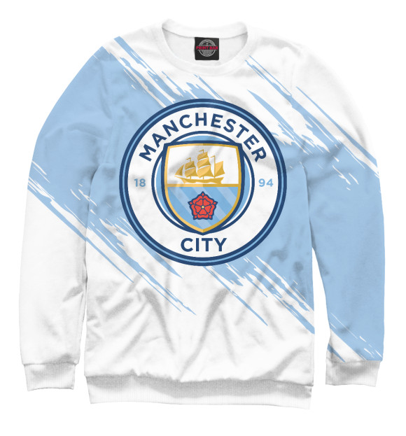 Свитшот для мальчиков с изображением Манчестер Сити цвета Белый
