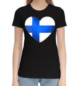 Хлопковая футболка для девочек Finland