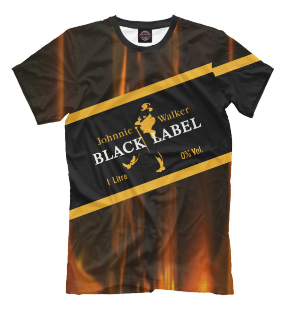 Мужская футболка с изображением Black Label безалкогольный цвета Молочно-белый