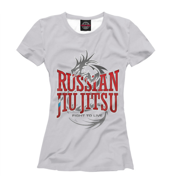 Женская футболка с изображением Russian Jiu Jitsu цвета Белый
