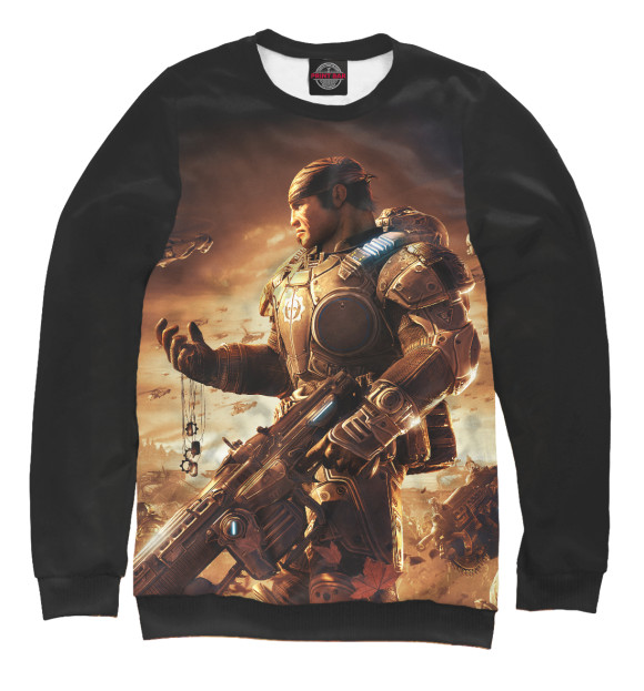 Мужской свитшот с изображением Gears of War 2 цвета Белый
