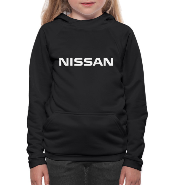 Худи для девочки с изображением Nissan цвета Белый