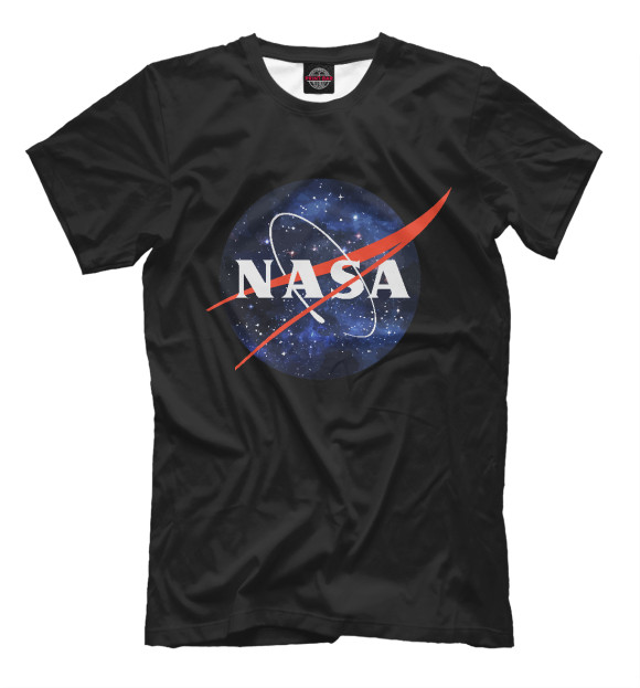 Мужская футболка с изображением NASA цвета Черный