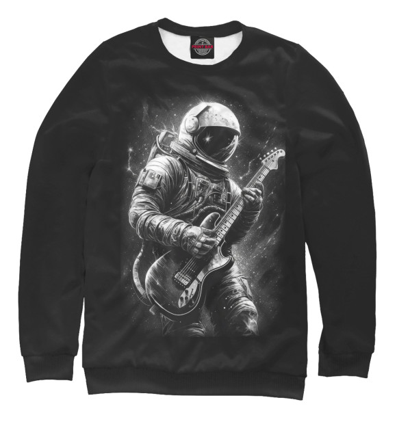 Свитшот для мальчиков с изображением Космонавт с гитарой цвета Белый