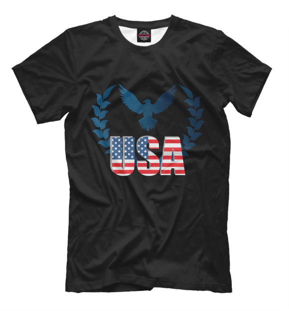 Мужская футболка с изображением USA цвета Белый
