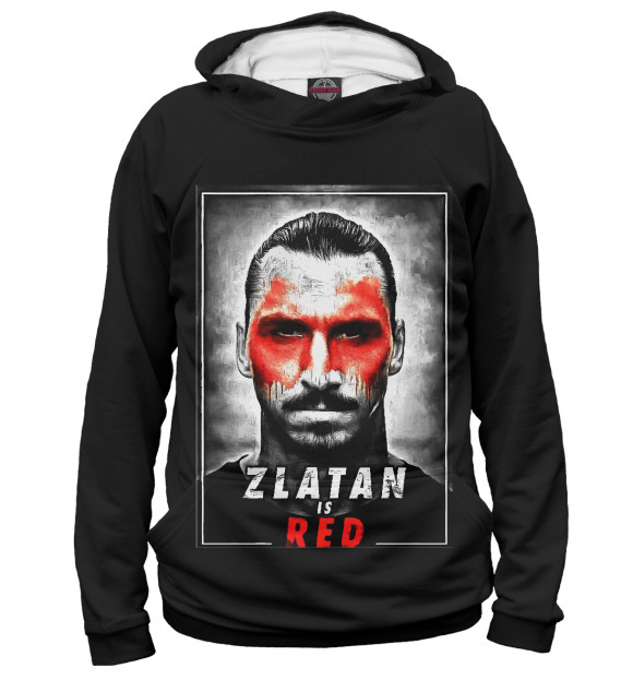 Мужское худи с изображением Zlatan is Red цвета Белый