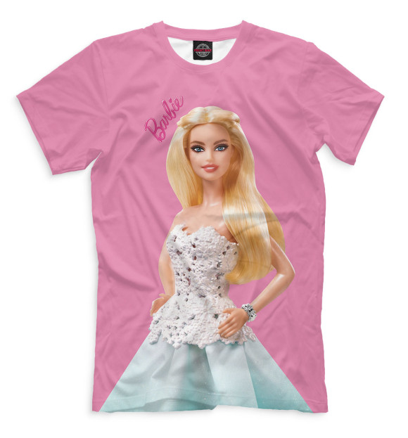 Мужская футболка с изображением Барби красавица цвета Белый