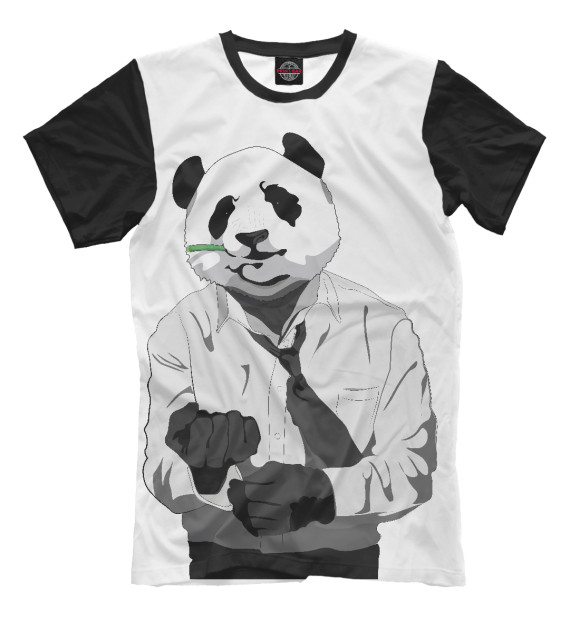 Мужская футболка с изображением HDN Panda цвета Молочно-белый