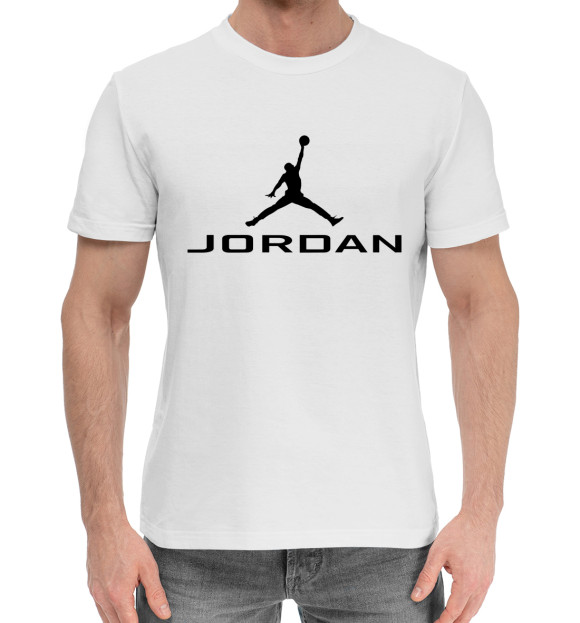 Мужская хлопковая футболка с изображением Michael Jordan цвета Белый