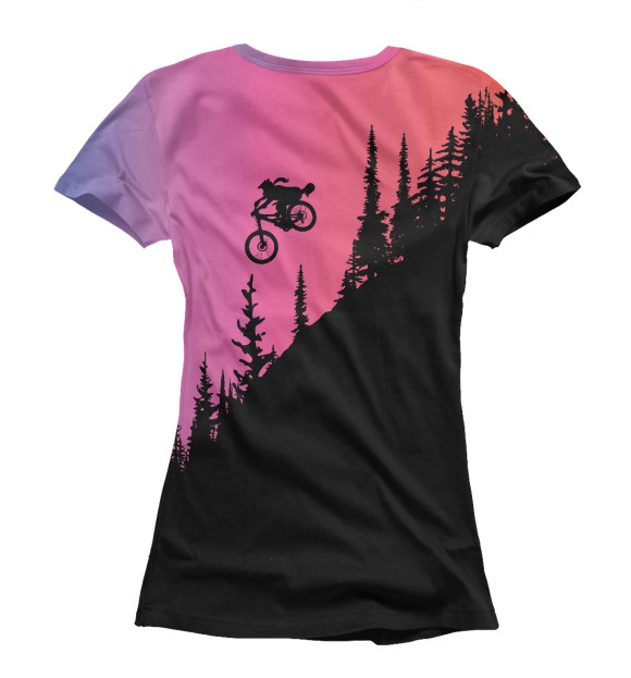 Женская футболка с изображением Downhill Rider цвета Белый