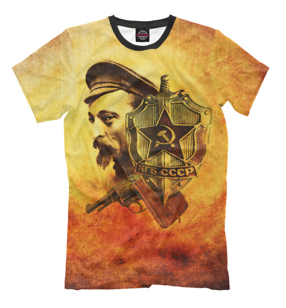 Мужская футболка с изображением СССР КГБ цвета Молочно-белый