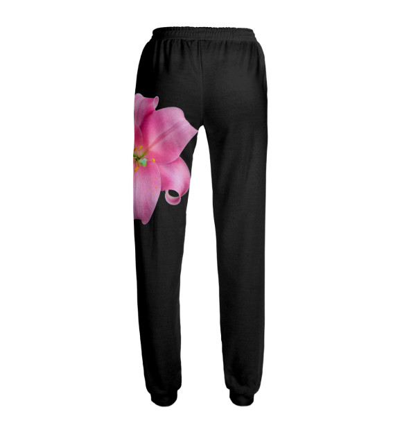 Женские спортивные штаны с изображением Розовый цветок цвета Белый