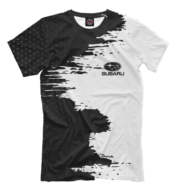 Мужская футболка с изображением SUBARU sport цвета Черный