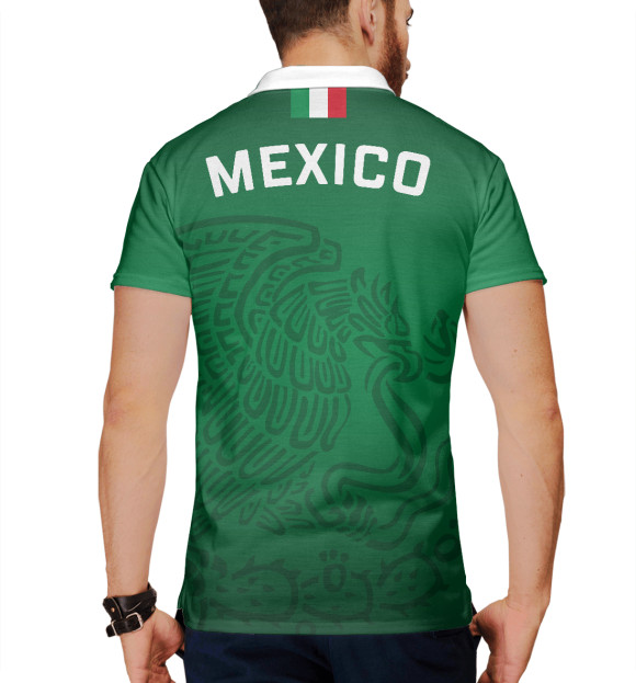Мужское поло с изображением Мексика цвета Белый
