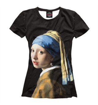Женская футболка Девушка с жемчужной серёжкой