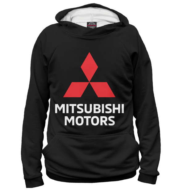 Мужское худи с изображением Mitsubishi motors цвета Белый