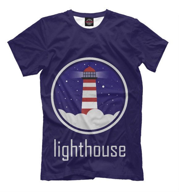 Мужская футболка с изображением Lighthouse - маяк цвета Черный