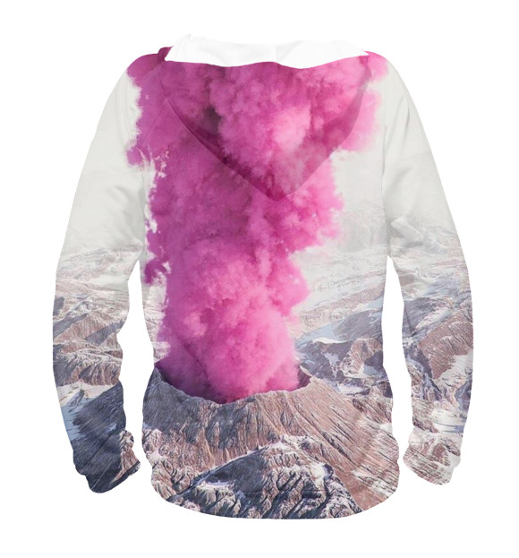 Мужское худи с изображением Розовый вулкан цвета Белый