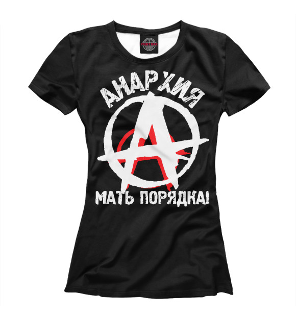 Женская футболка с изображением Летов анархия цвета Белый