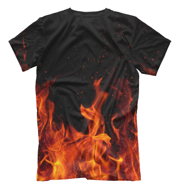Мужская футболка с изображением Стихия огня цвета Белый