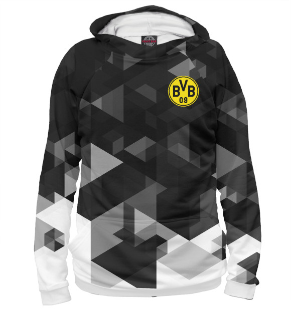 Мужское худи с изображением Borussia Dortmund цвета Белый