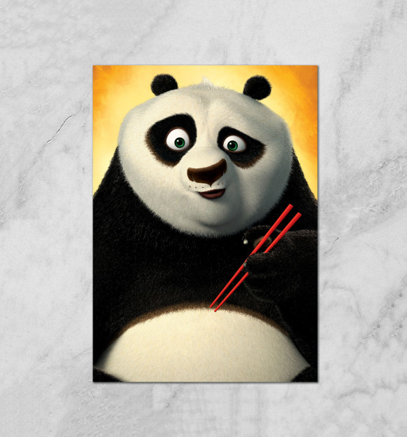 Плакат с изображением Кунг-Фу Панда цвета Белый
