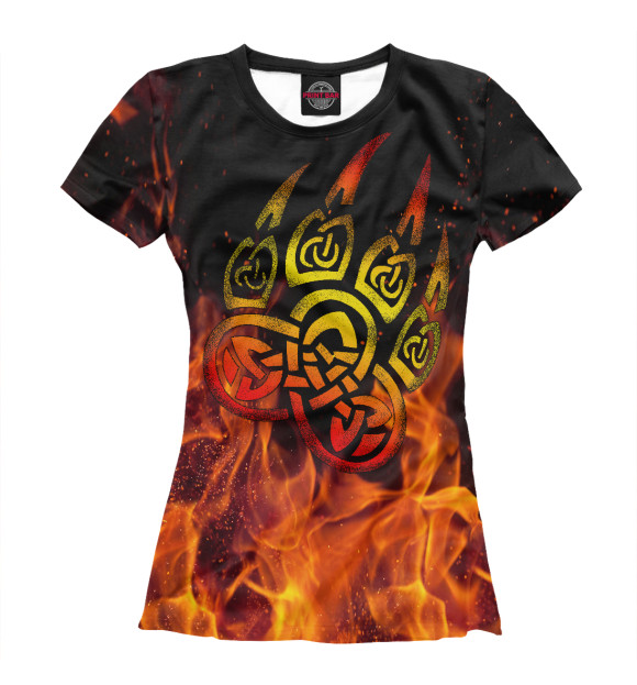 Женская футболка с изображением Огненная печать Велеса цвета Белый