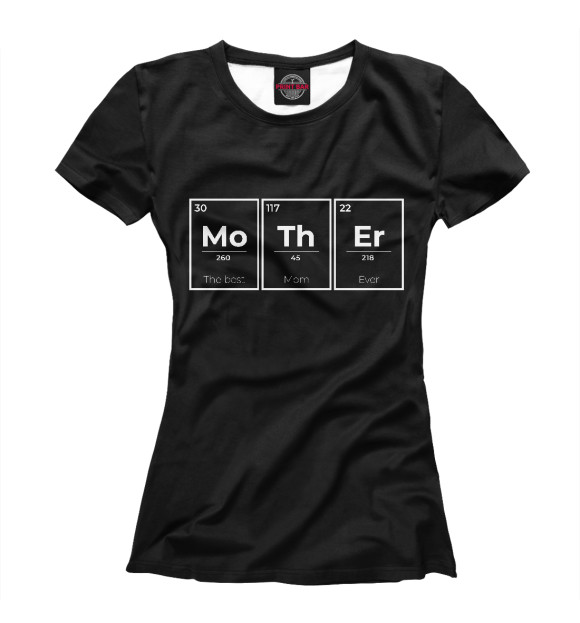 Женская футболка с изображением Mother Elements цвета Белый