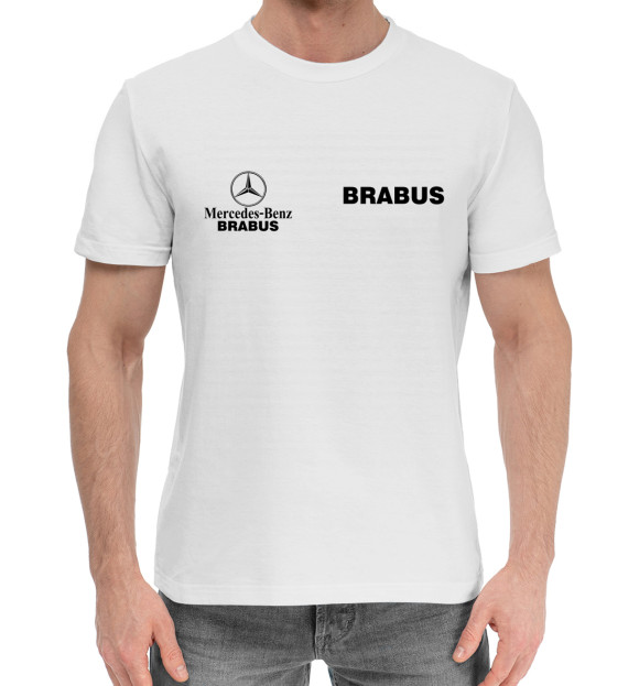 Мужская хлопковая футболка с изображением Ф1 - Mercedes цвета Белый