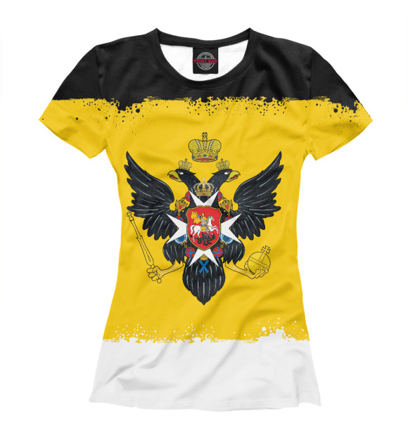 Женская футболка с изображением Флаг Российской Империи 1799 цвета Белый
