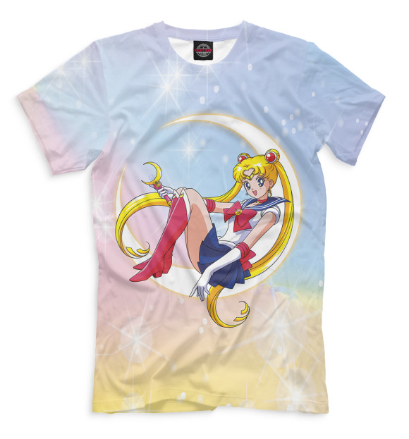 Мужская футболка с изображением Sailor Moon Eternal цвета Белый