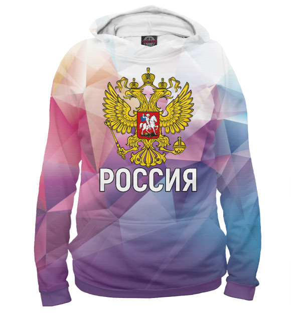 Женское худи с изображением Россия цвета Белый