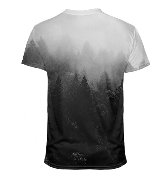 Мужская футболка с изображением Лес цвета Белый