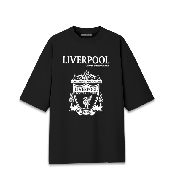 Мужская футболка оверсайз с изображением Ливерпуль | Pro Football цвета Черный