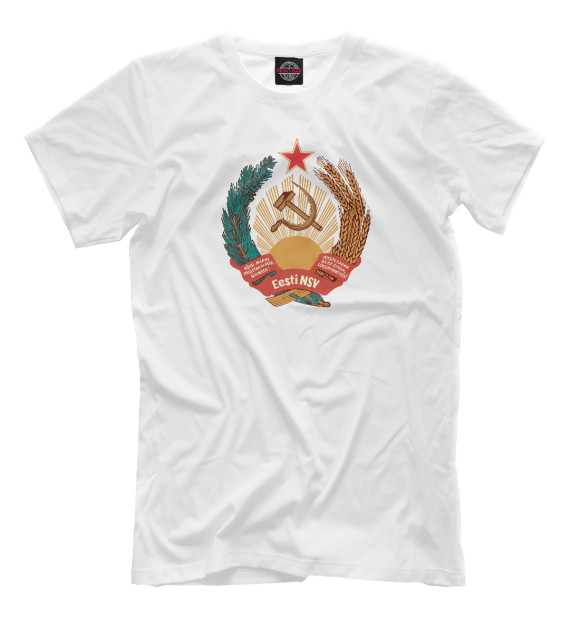Мужская футболка с изображением Эстонская ССР цвета Белый