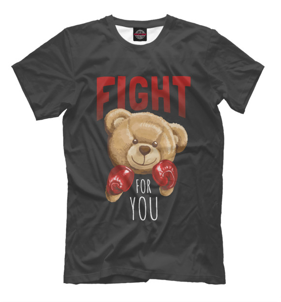 Мужская футболка с изображением Медведь 1 цвета Белый