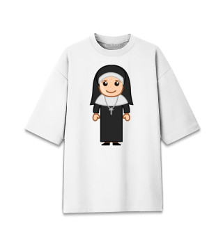 Женская футболка оверсайз Монашка