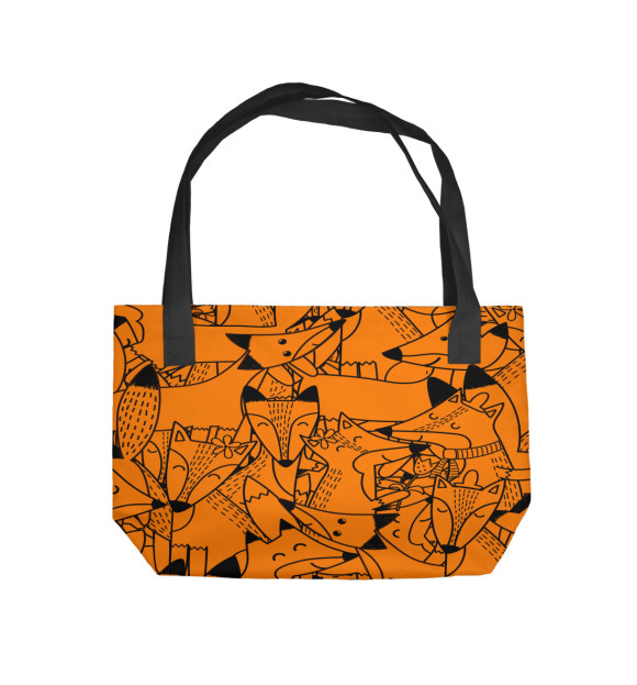 Пляжная сумка с изображением Лисички Pattern цвета 