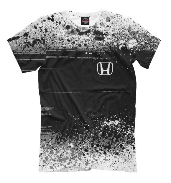 Мужская футболка с изображением HONDA SPORT цвета Черный