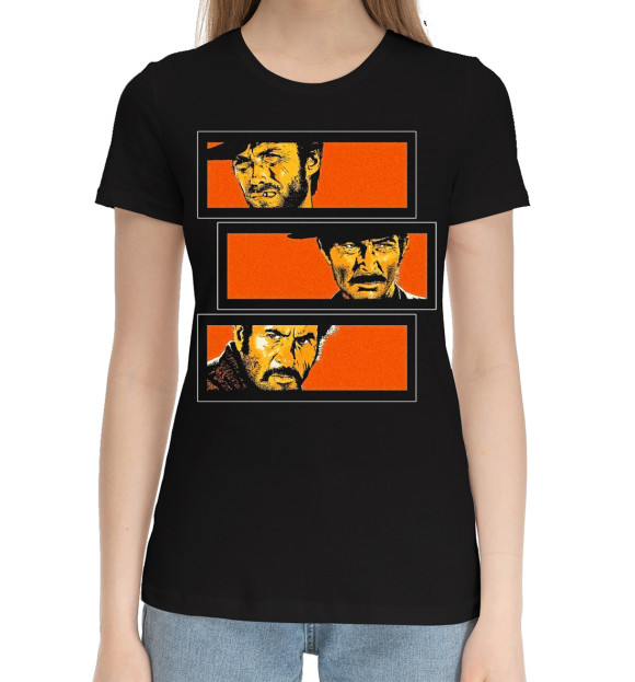 Женская хлопковая футболка с изображением Кино - разное цвета Черный